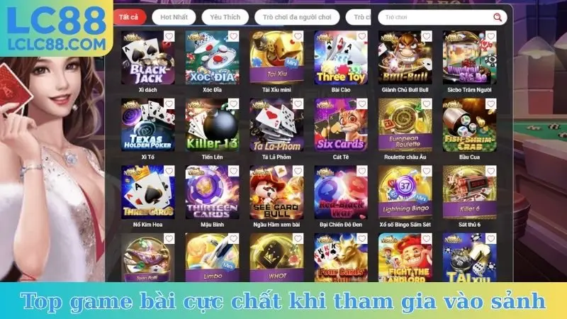 Top game bài cực chất khi tham gia vào sảnh